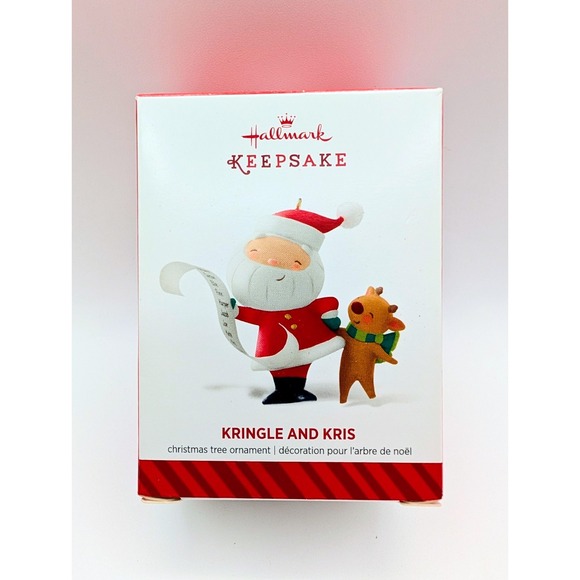 2014 Hallmark Ornament Kringle and Kris Santa & Reindeer 1st in Series NIB NEW - Picture 1 of 6